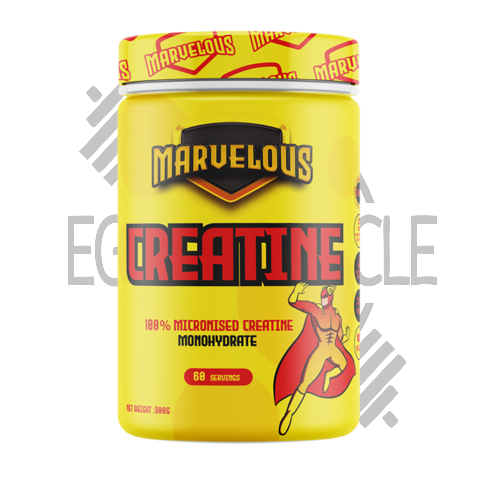 كرياتين مارفيلوس مونوهيدريت الإسباني 300 جرام من مارفيلوس نيوترشن - مكمل غذائي لتعزيز الأداء الرياضي.