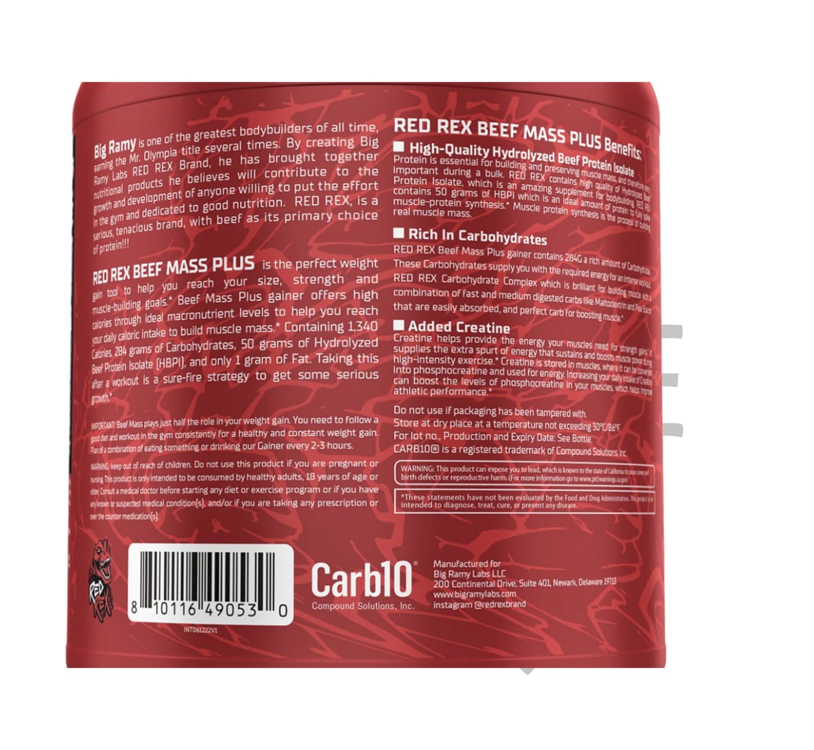 صورة لمنتج بيف ماس جينر ريدريكس 2.7 كجم، مكمل غذائي مصمم لزيادة الوزن وبناء العضلات.