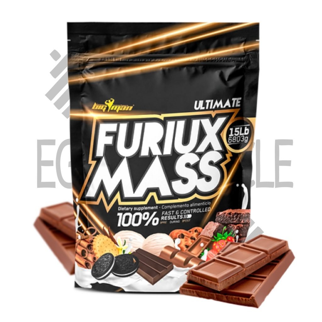 BigMan Furiux Mass 6.8 كجم – مكمل جينر عالي السعرات لزيادة الوزن والضخامة، يحتوي على 1058 سعرة حرارية و68.6 جم بروتين لكل جرعة