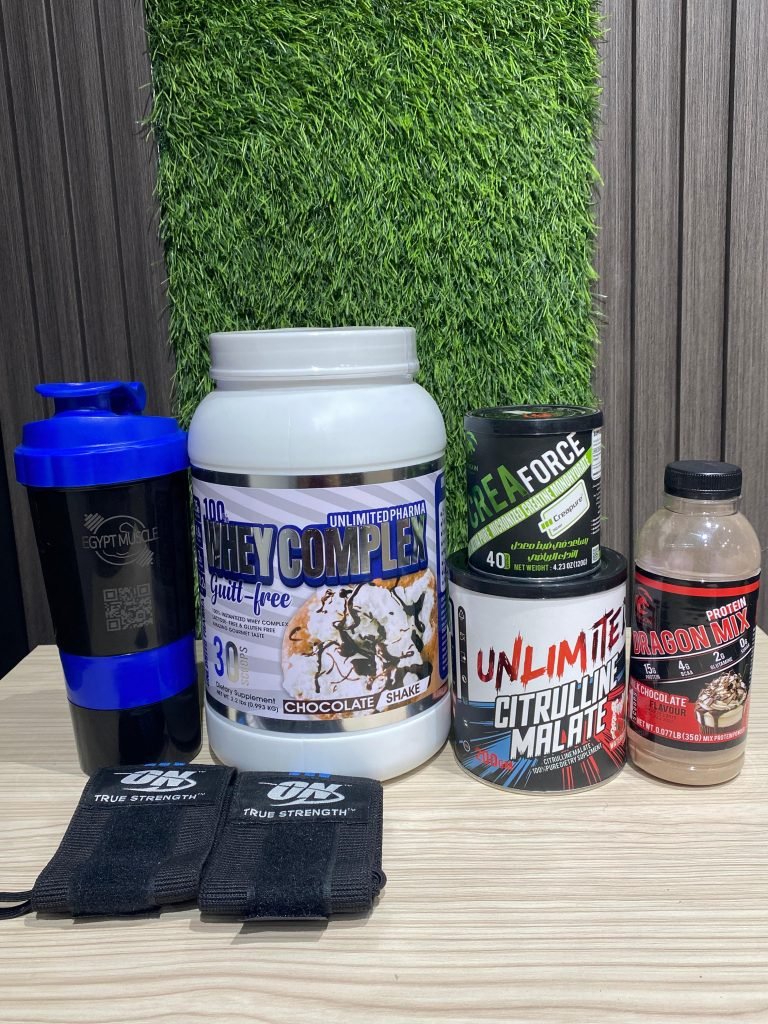 بوكس التنشيف 6 يحتوي على واي بروتين كومبليكس، كرياتين كريافورس الألماني، سيترولين، شيكر وهدايا