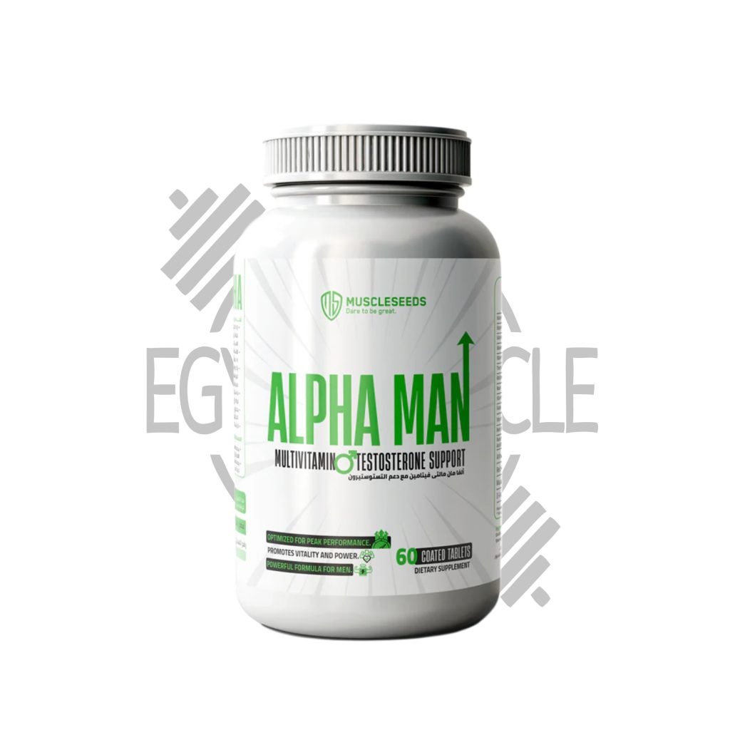 علبة مكمل Alpha Man من Muscle Seeds – دعم التستوستيرون والطاقة للرجال
