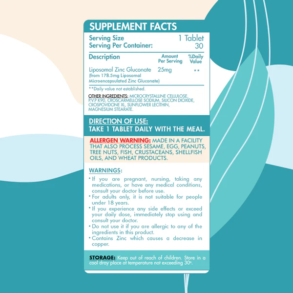 زنك 30 قرص – Liposomal Zinc for Immunity & Fertility - الصورة 3