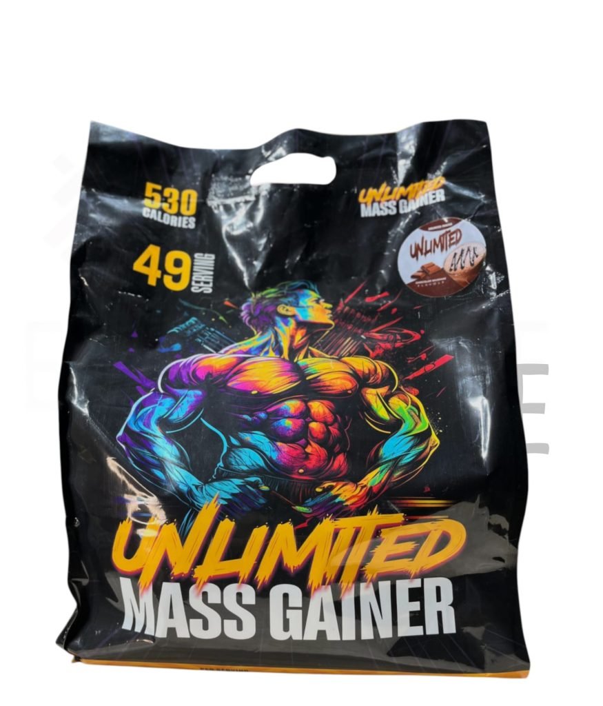 صورة أمامية: Unlimited Mass Gainer – عبوة شوكولاتة أمامية – Egypt Muscle