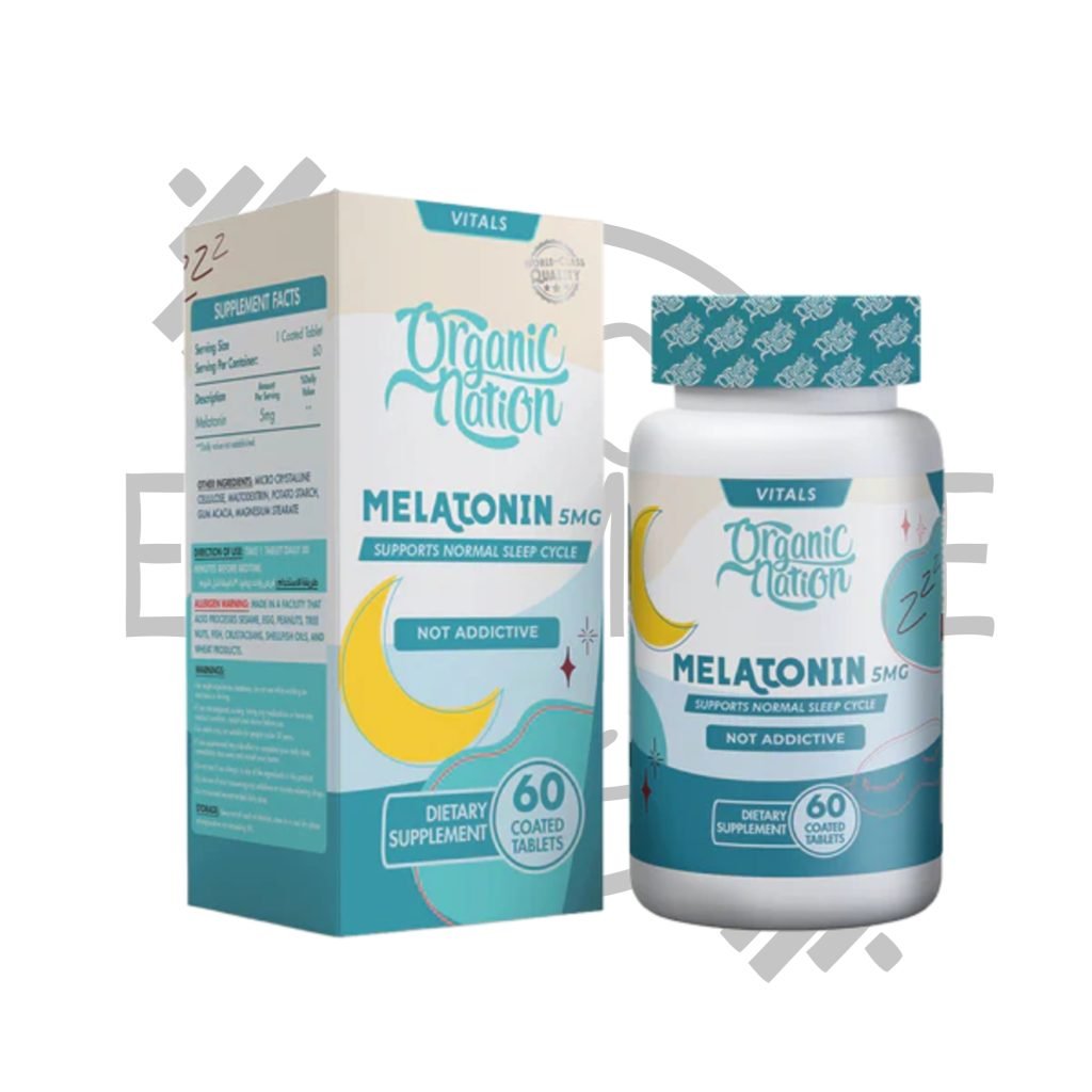عبوة ميلاتونين أورجانيك نيشن 5 ملغ