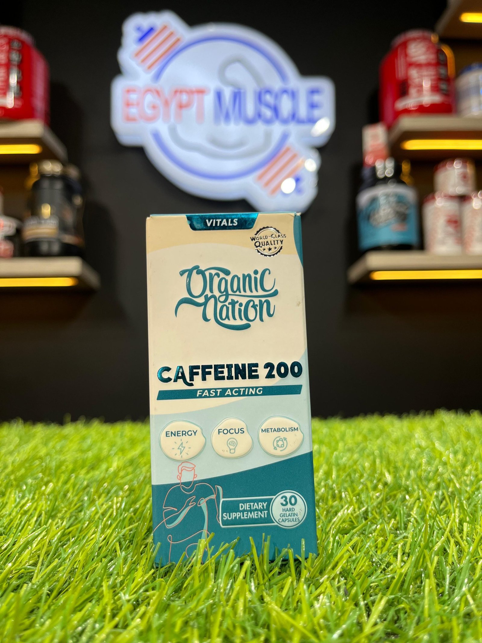 Organic Nation Caffeine 200 – كافيين سريع المفعول – 30 كبسولة