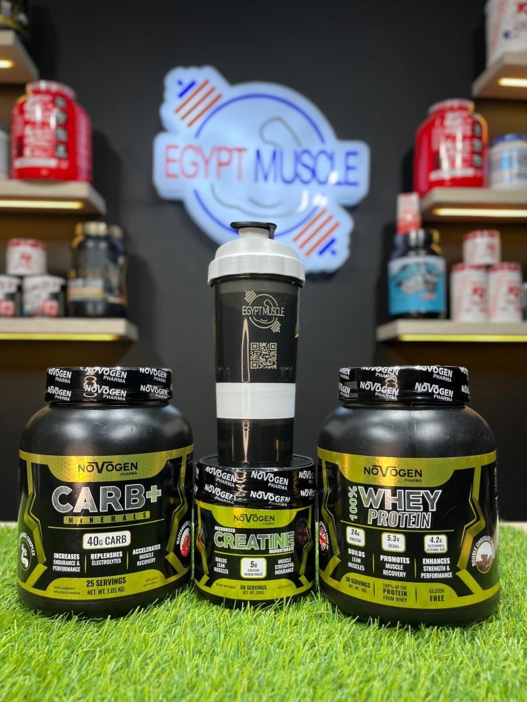 بوكس الضخامة الصافي نوفوجين – واي بروتين، كرياتين، كارب بلس، شيكر