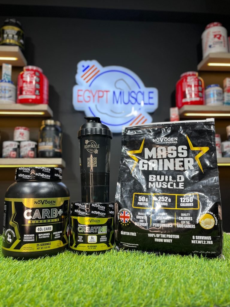 بوكس الضخامة من نوفوجين – ماس جينر، كارب بلس، كرياتين، شيكر – Egypt Muscle