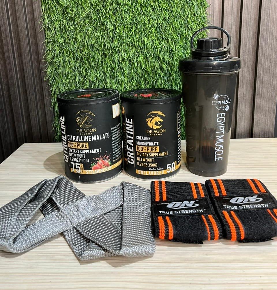 عرض بامب وتضخيم عضلات مع كرياتين وسيترولين دراجون أنابوليك وشداك ومدعم ريست وشيكر Egypt Muscle هدايا – مصر