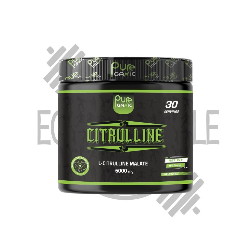 علبة سيترولين ماليت من Pureganic تركيز 6000 مجم 30 جرعة